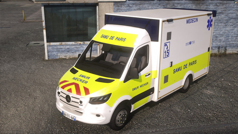 2019 Mercedes Sprinter SAMU De Paris Ambulance - White Grill - ELS