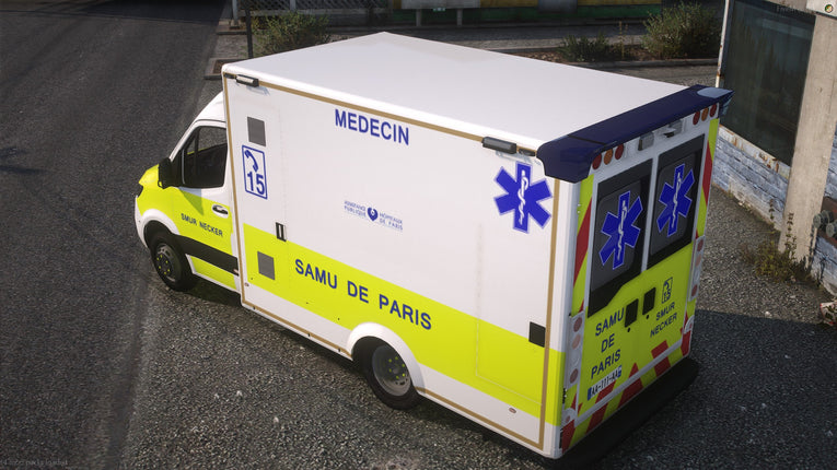 2019 Mercedes Sprinter SAMU De Paris Ambulance - White Grill - Non ELS